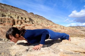 Chatturanga Dandasana at Red Rock Canyon Recreation Area